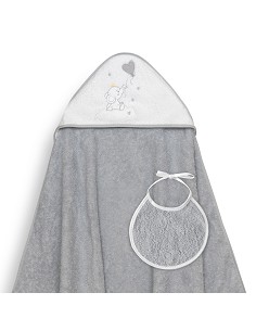 Capa Baño 1X1 Mod Elefante Globo Corazon Gris