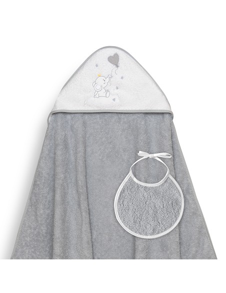 Capa Baño 1X1 Mod Elefante Globo Corazon Gris