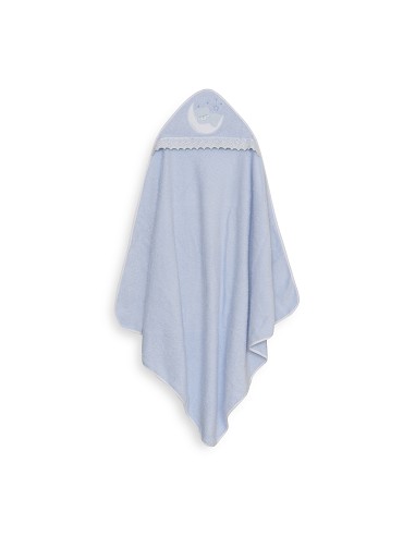 Capa Baño 1X1 Mod Osito Luna Guipur+Babero Azul