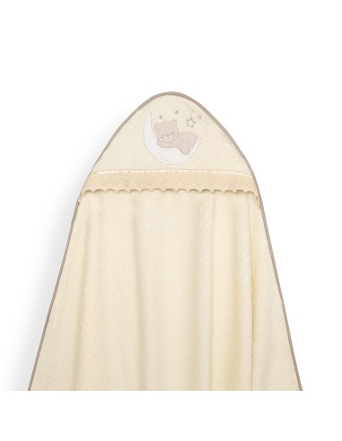 Capa Baño 1X1 Mod Osito Luna Guipur+Babero Beig