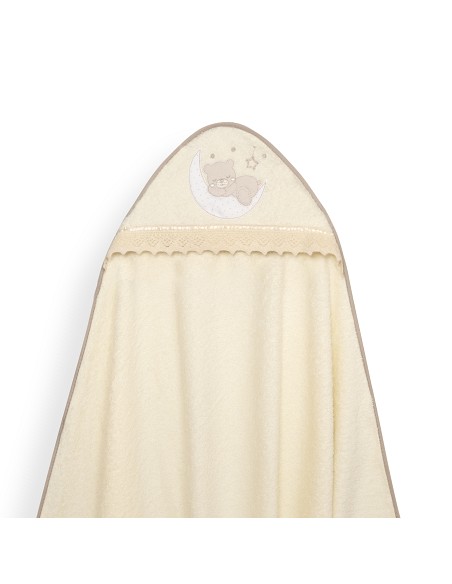 Capa Baño 1X1 Mod Osito Luna Guipur+Babero Beig