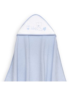 Capa Baño 1X1 Mod Corazones Bebe Osito+Babero Azul 2