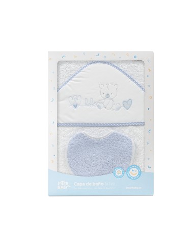 Capa Baño 1X1 Mod Corazones Bebe Osito+Babero...