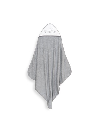 Capa Baño 1X1 Mod Corazones Bebe Osito+Babero Gris