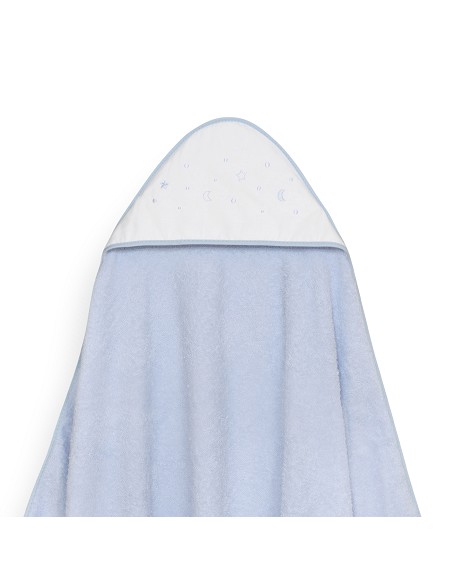 Capa Baño 1X1 Mod Estrellas Lunas Bodoques+Babero Azul