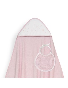 Capa Baño 1X1 Mod Estrellas Lunas Bodoques+Babero Rosa