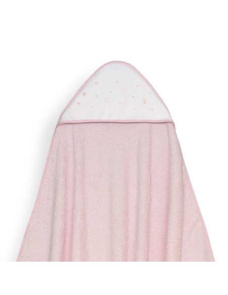 Capa Baño 1X1 Mod Estrellas Lunas Bodoques+Babero Rosa