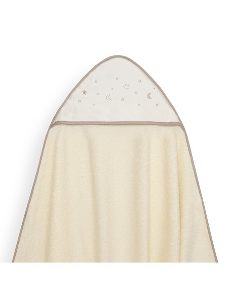 Capa Baño 1X1 Mod Estrellas Lunas Bodoques+Babero Beig