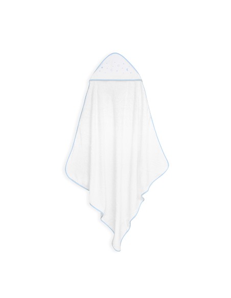 Capa Baño 1X1 Mod Estrellas Lunas Bodoques+Babero Bco/Azul