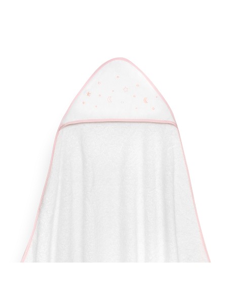 Capa Baño 1X1 Mod Estrellas Lunas Bodoques+Babero Bco/Rosa