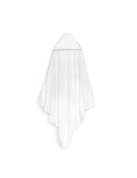 Capa Baño 1X1 Mod Estrellas Lunas Bodoques+Babero Bco/Rosa