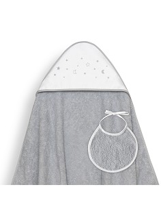 Capa Baño 1X1 Mod Estrellas Lunas Bodoques+Babero Gris