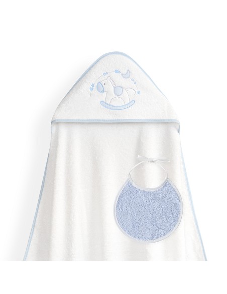 Capa Baño 1X1 Mod Caballito+Babero Bco/Azul