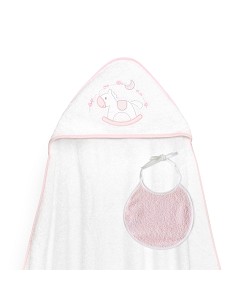 Capa Baño 1X1 Mod Caballito+Babero Bco/Rosa