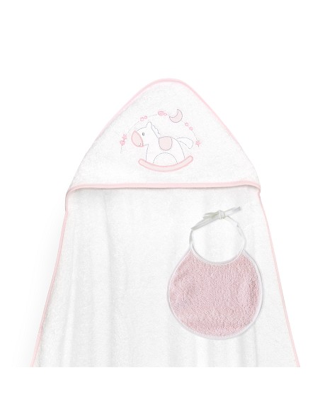 Capa Baño 1X1 Mod Caballito+Babero Bco/Rosa