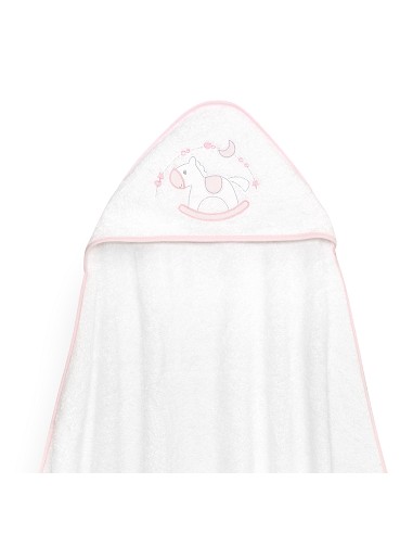 Capa Baño 1X1 Mod Caballito+Babero Bco/Rosa