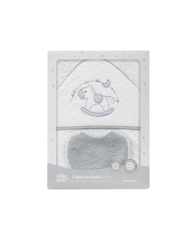 Capa Baño 1X1 Mod Caballito+Babero Bco/Gris