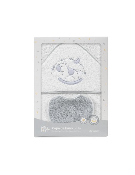 Capa Baño 1X1 Mod Caballito+Babero Bco/Gris