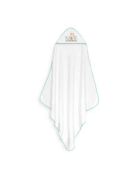 Capa Baño 1X1 Mod Jirafa Elefante Estampado+Babero Bco/Verde