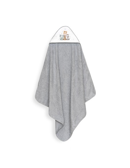 Capa Baño 1X1 Mod Jirafa Elefante Estampado+Babero Gris