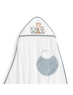 Capa Baño 1X1 Mod Jirafa Elefante Estampado+Babero...