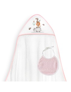 Capa Baño 1X1 Mod Rino-Leon Estampado Bco/Rosa