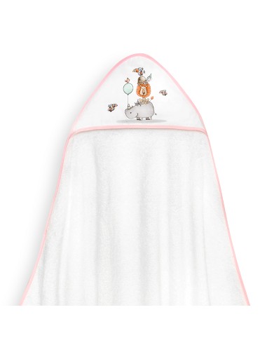 Capa Baño 1X1 Mod Rino-Leon Estampado Bco/Rosa