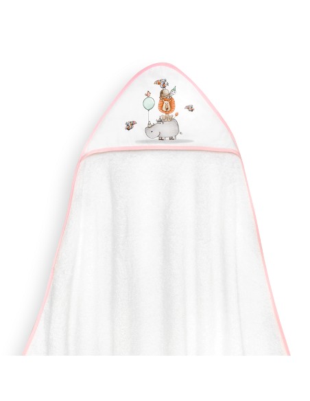 Capa Baño 1X1 Mod Rino-Leon Estampado Bco/Rosa