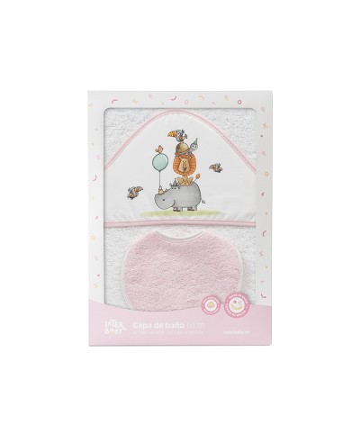 Capa Baño 1X1 Mod Rino-Leon Estampado Bco/Rosa