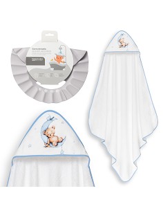 Capa Baño 1X1 Mod Estampado Oso Luna Estrellas+Gorro...