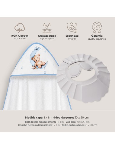 Capa Baño 1X1 Mod Estampado Oso Luna...