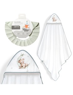 Capa Baño 1X1 Mod Estampado Oso Luna Estrellas+Gorro...