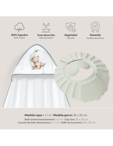 Capa Baño 1X1 Mod Estampado Oso Luna...