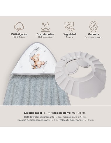 Capa Baño 1X1 Mod Estampado Oso Luna...