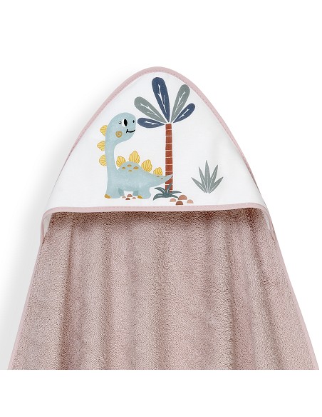 Capa Baño 1X1 Mod Estampado Dinosaurio Palmera+Gorro Rosa Maquillaje