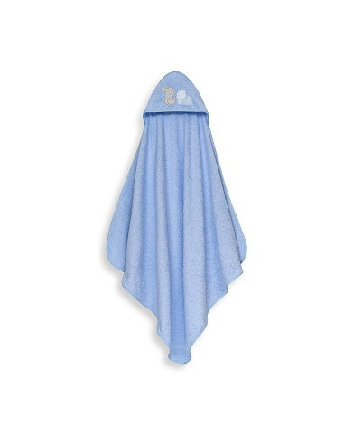 Capa Baño 1X1 Mod Oso Tumbado Conejito+Gorro Azul