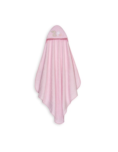 Capa Baño 1X1 Mod Oso Tumbado Conejito+Gorro Rosa