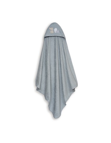 Capa Baño 1X1 Mod Oso Tumbado Conejito+Gorro Gris