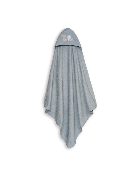 Capa Baño 1X1 Mod Oso Tumbado Conejito+Gorro Gris