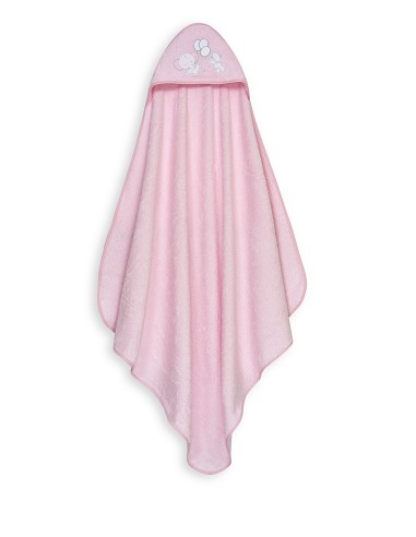 Capa Baño 1X1 Mod Oso Elefante Globos+Gorro Rosa