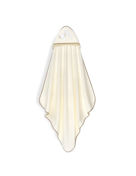 Capa Baño 1X1 Mod Oso Elefante Globos+Gorro Beig