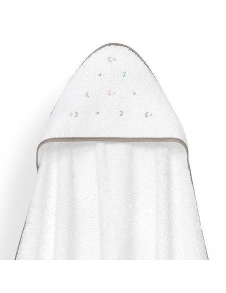 Capa Baño 1X1 Mod Estrella Luna Multicolor+Gorro Bco/Beig