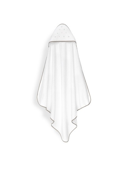 Capa Baño 1X1 Mod Estrella Luna Multicolor+Gorro Bco/Beig