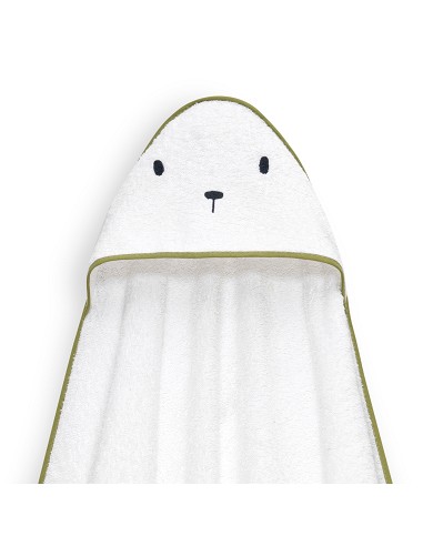 Capa Baño 1X1 Mod Oso+Dudu Muselina Bco/Verde