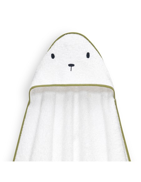 Capa Baño 1X1 Mod Oso+Dudu Muselina Bco/Verde