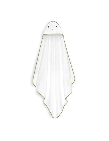 Capa Baño 1X1 Mod Oso+Dudu Muselina Bco/Verde