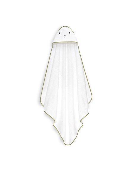 Capa Baño 1X1 Mod Oso+Dudu Muselina Bco/Verde