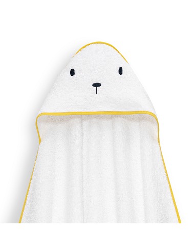 Capa Baño 1X1 Mod Oso+Dudu Muselina Bco/Amarillo