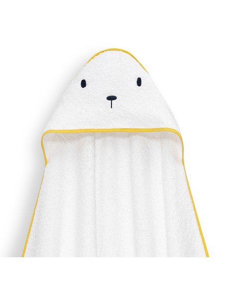 Capa Baño 1X1 Mod Oso+Dudu Muselina Bco/Amarillo