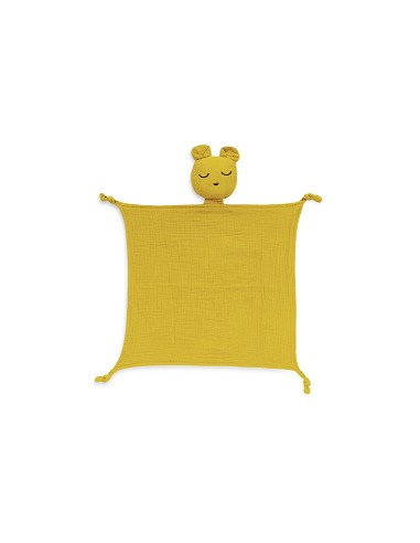 Capa Baño 1X1 Mod Oso+Dudu Muselina Bco/Amarillo